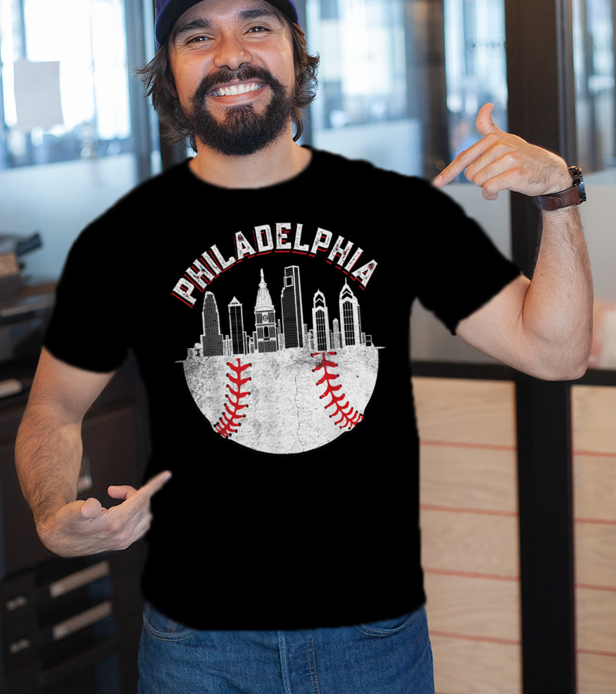 Philadelphia Skyline Baseball T-Shirt