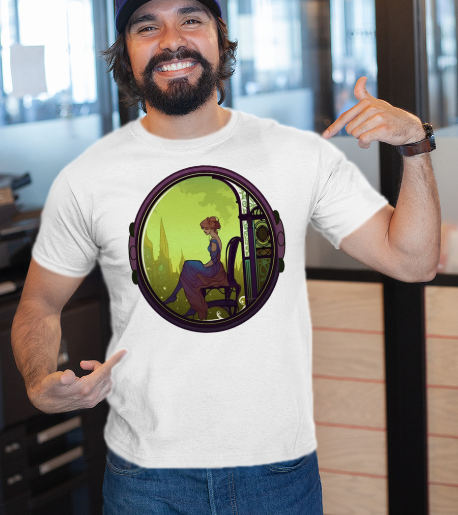Thoughtful Rest In Tranquil Art Nouveau Serenity T-Shirt