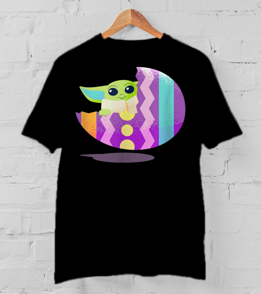 Mandalorian The Child Baby Yoda Pastel Zigzag Easter Egg T-Shirt
