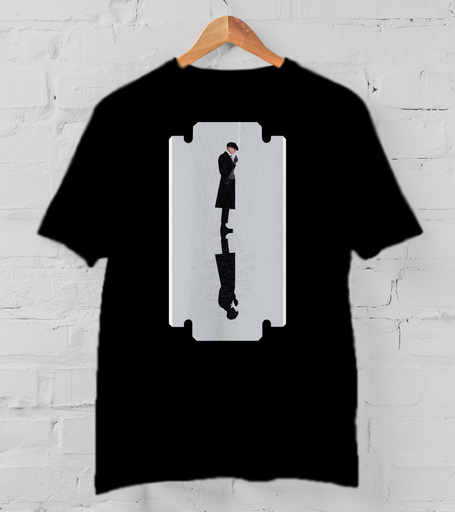 Thomas Shelby Reflective Razor Blade Shadow Image T-Shirt