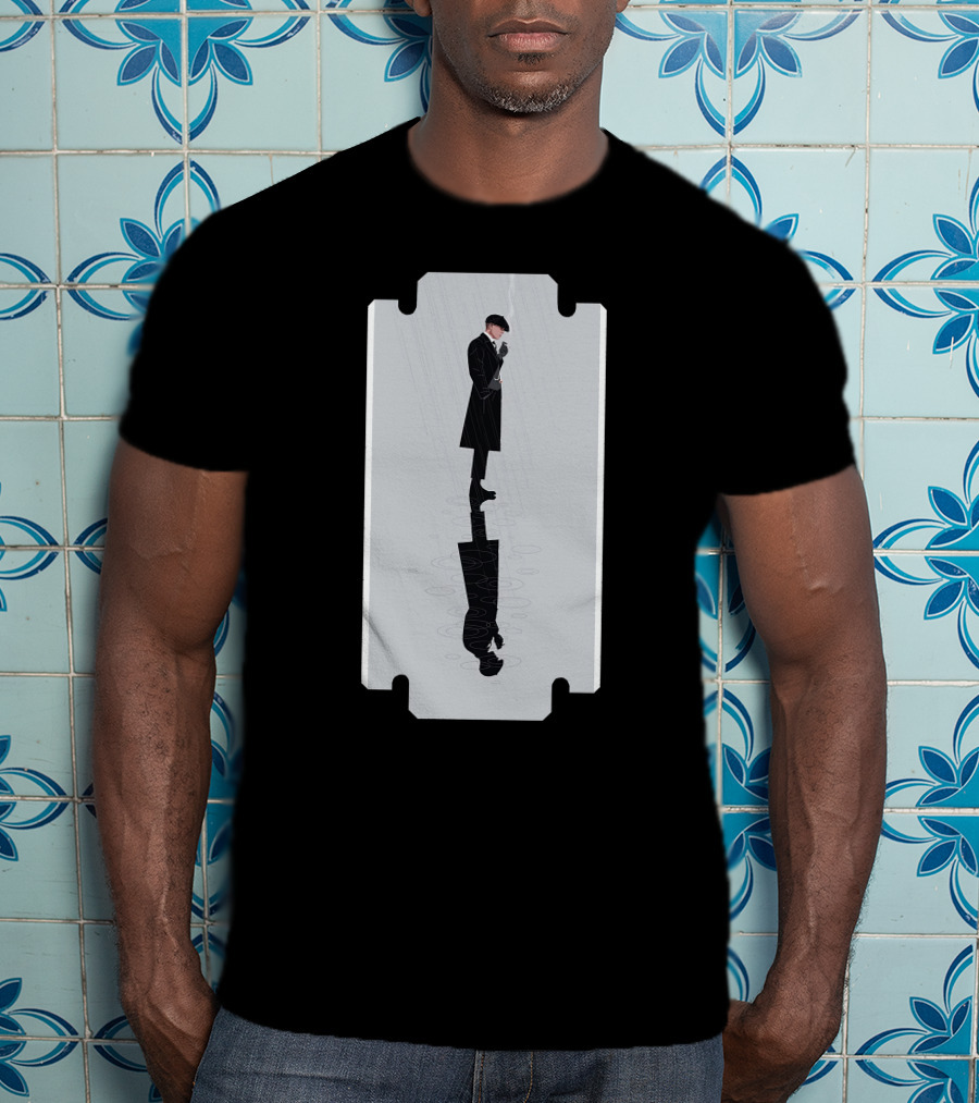 Thomas Shelby Reflective Razor Blade Shadow Image T-Shirt