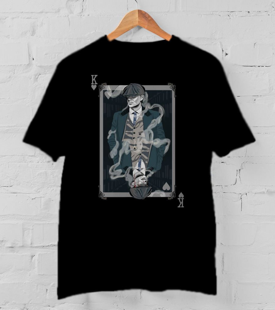 Thomas Shelby King Of Spades Card Design With Smoke And Hat T-Shirt