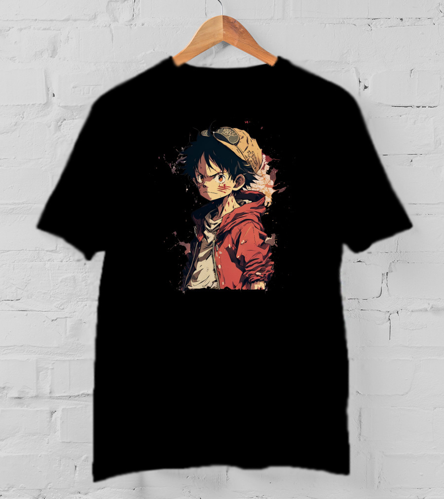 Luffy Kid One Piece Straw Hat Red Jacket Character T-Shirt