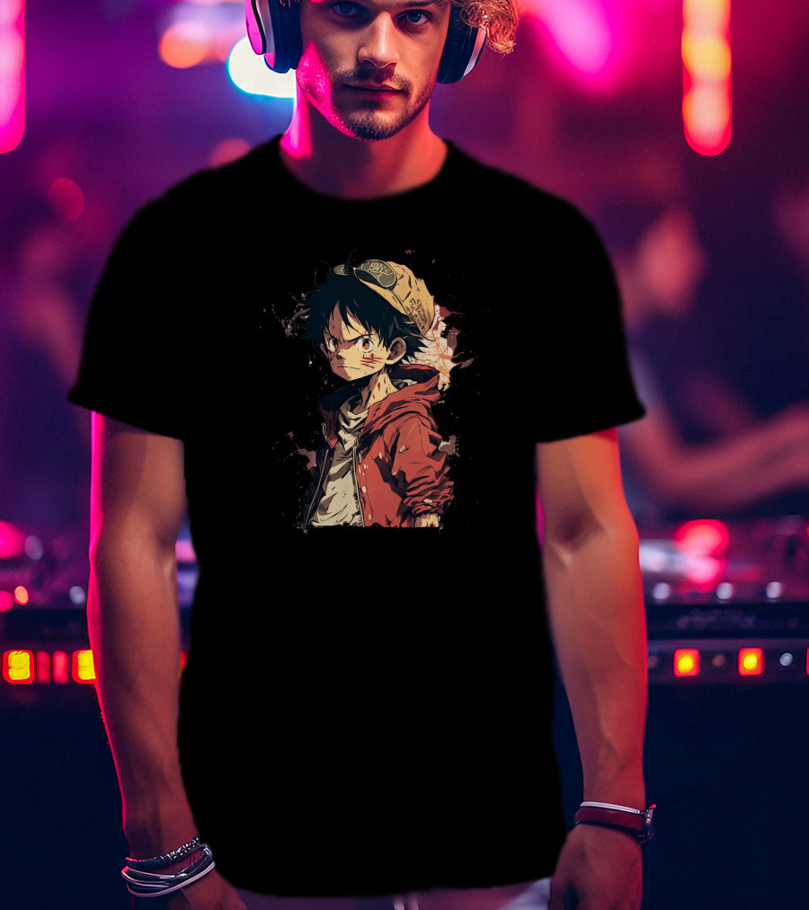 Luffy Kid One Piece Straw Hat Red Jacket Character T-Shirt