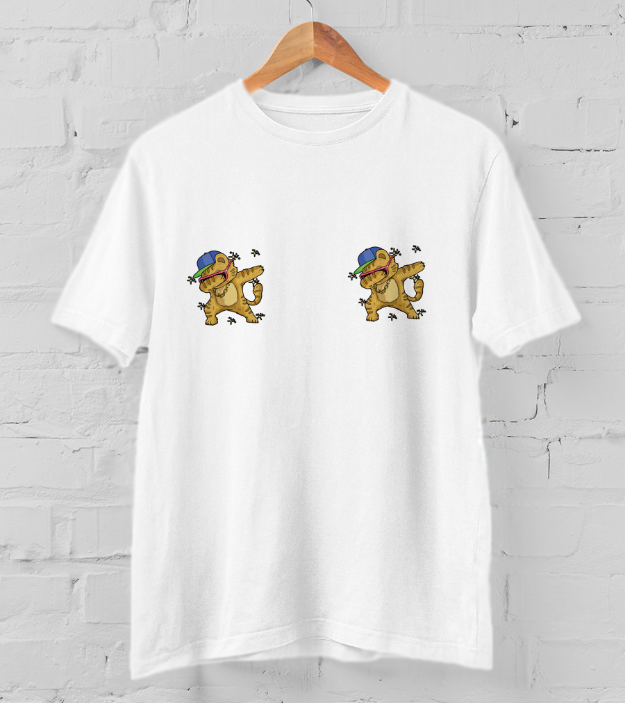 Double Dancing Dab Cats With Hats T-Shirt