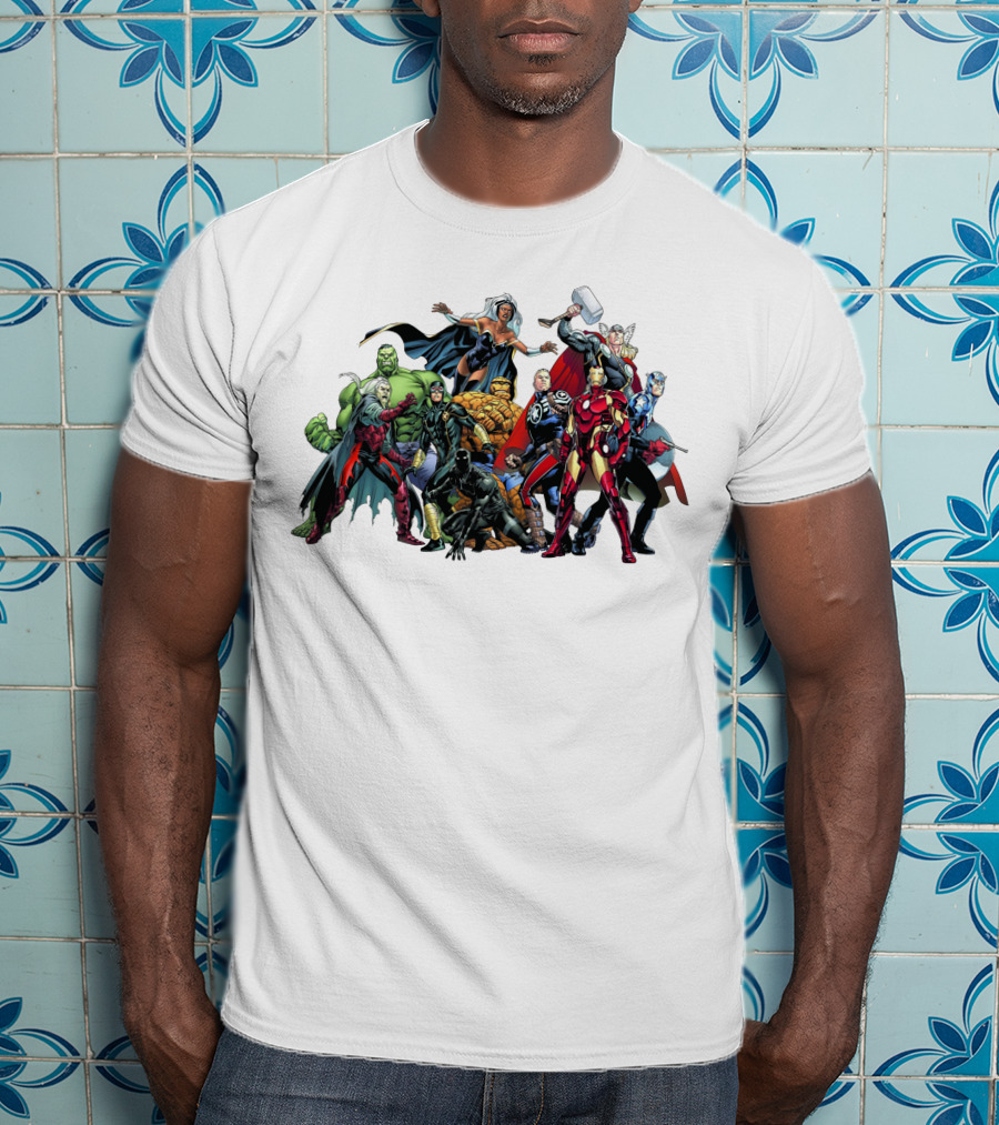 Avengers Marvel Heroes Cartoon Characters Collection T-Shirt
