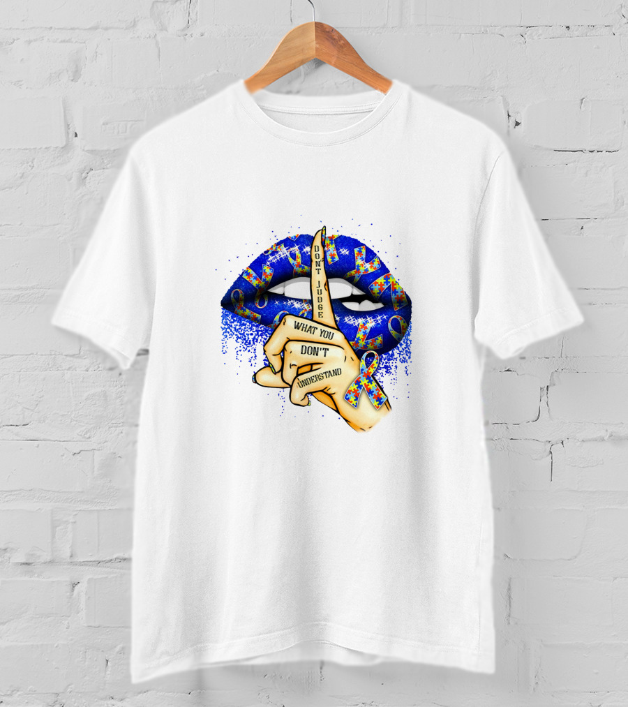 Don't Judge What You Don't Understand Blue Lips T-Shirt