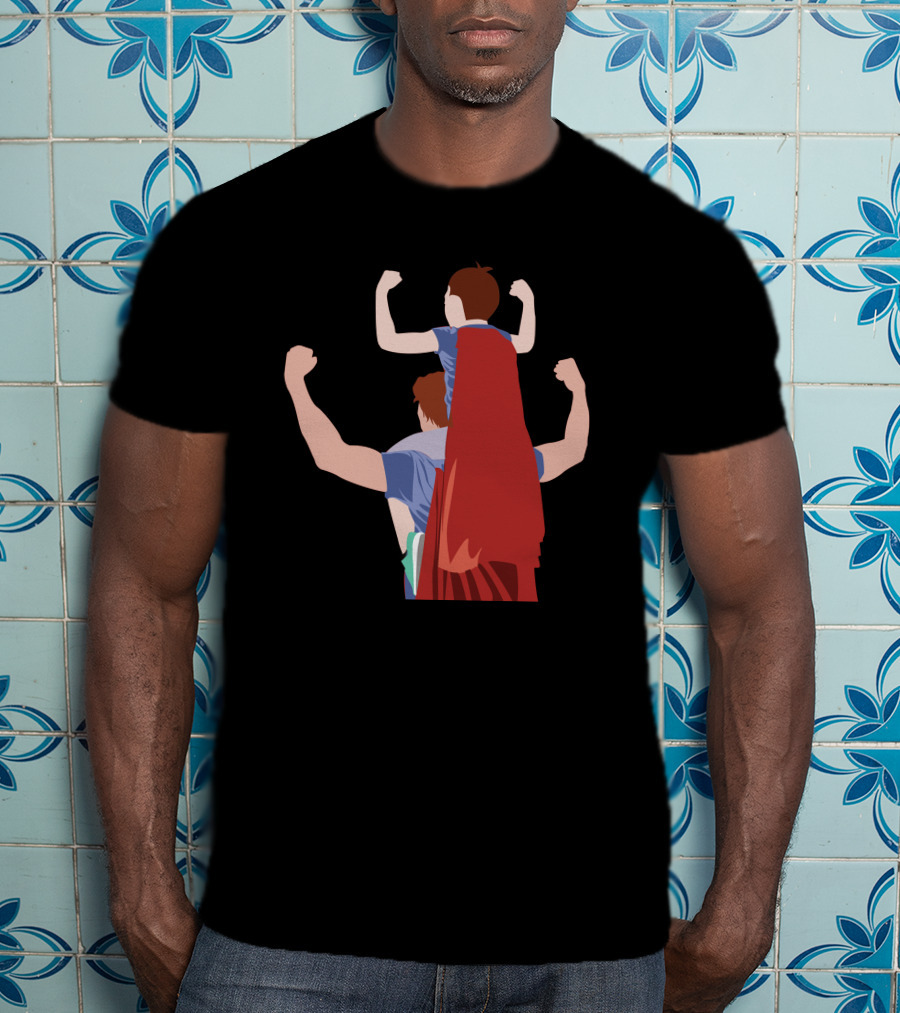 Justice Superman Heroes Family Bonding Strength Iconic T-Shirt