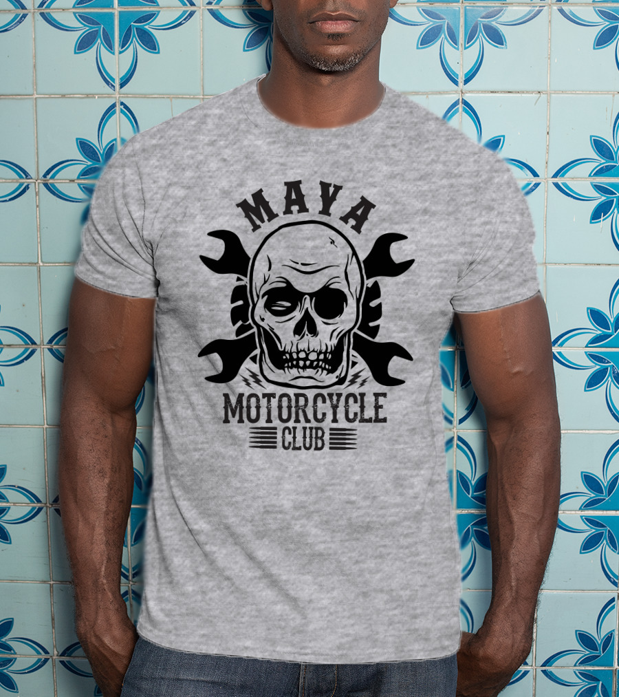 Maya Motorcycle Club Skull Wrench T-Shirt