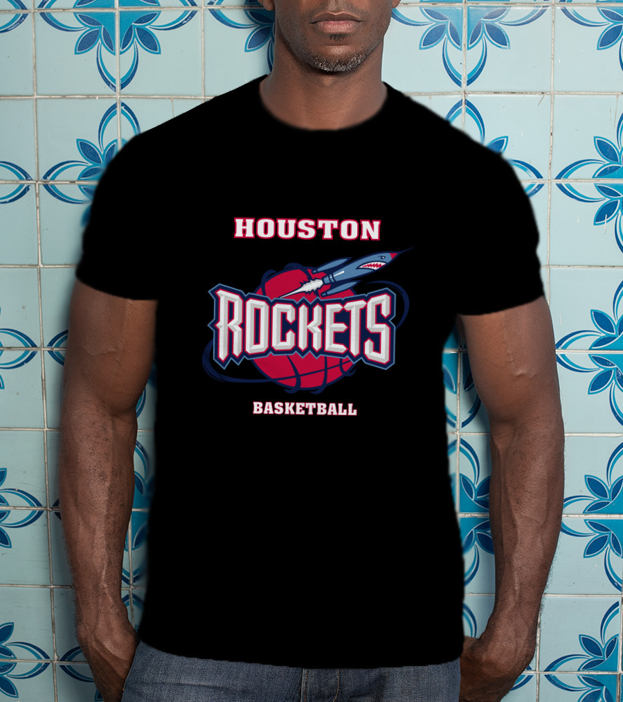 Houston Rockets Basketball Shark Rocket T-Shirt