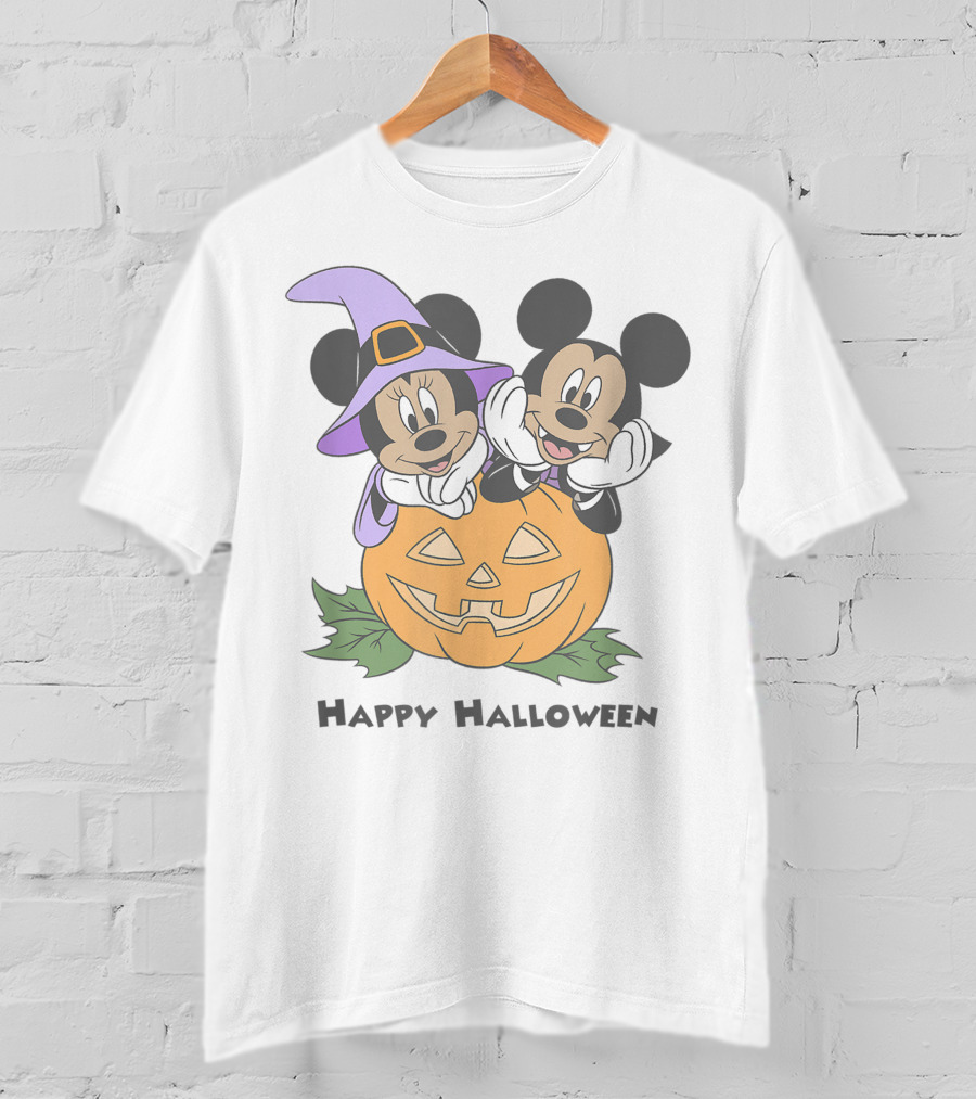 Happy Halloween Pumpkin Mickey And Minnie T-Shirt
