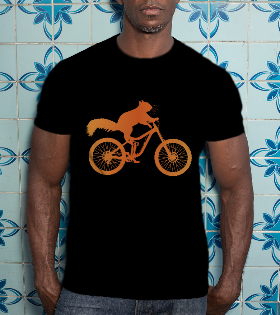 Cycling Squirrel Adventure On Mountain Bike T-Shirt