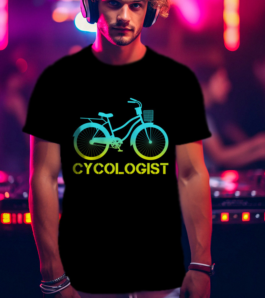 CYCOLOGIST Bicycle With Gradient Colors T-Shirt