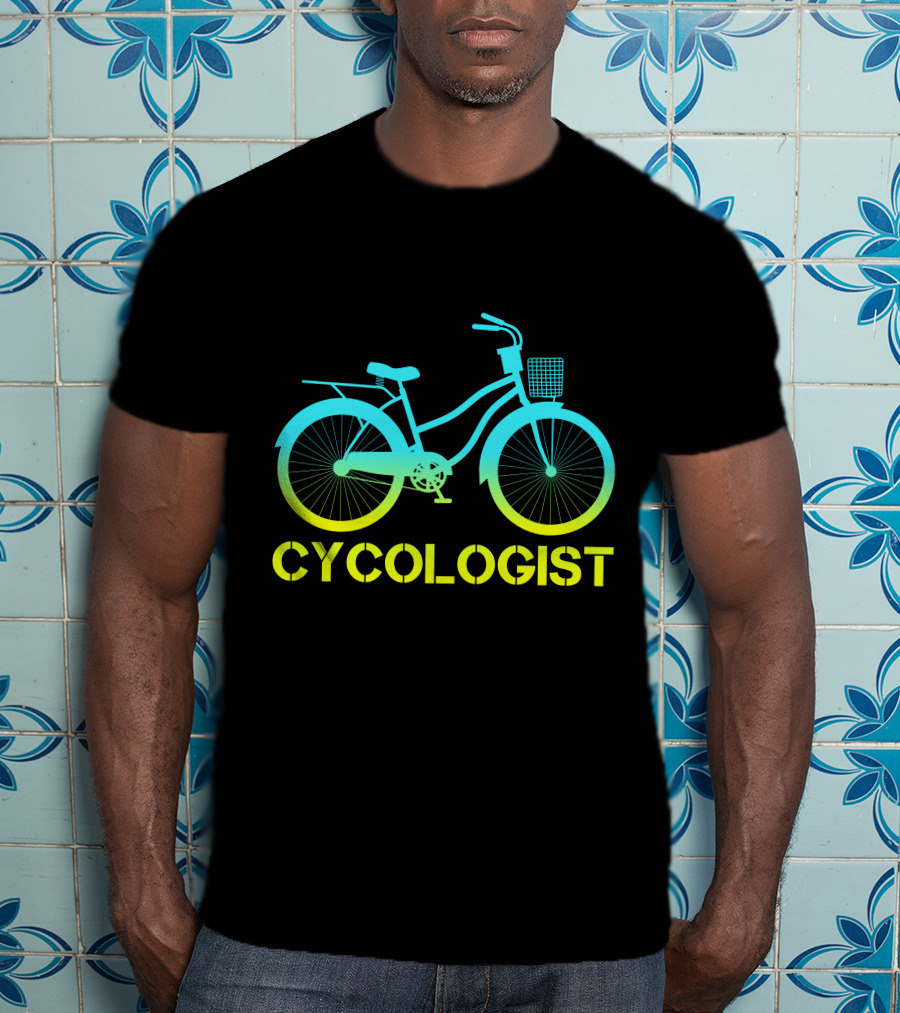CYCOLOGIST Bicycle With Gradient Colors T-Shirt
