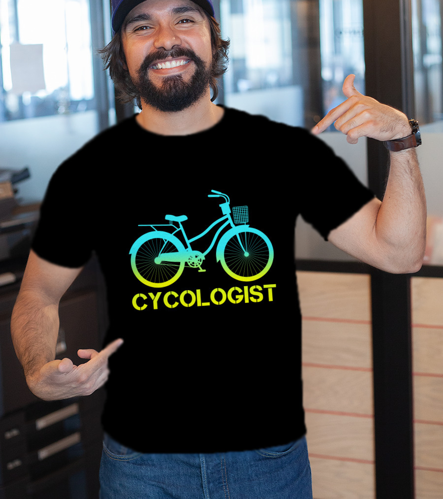 CYCOLOGIST Bicycle With Gradient Colors T-Shirt