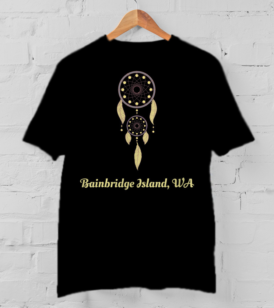 Bainbridge Island WA Dreamcatcher Native American Feathers T-Shirt