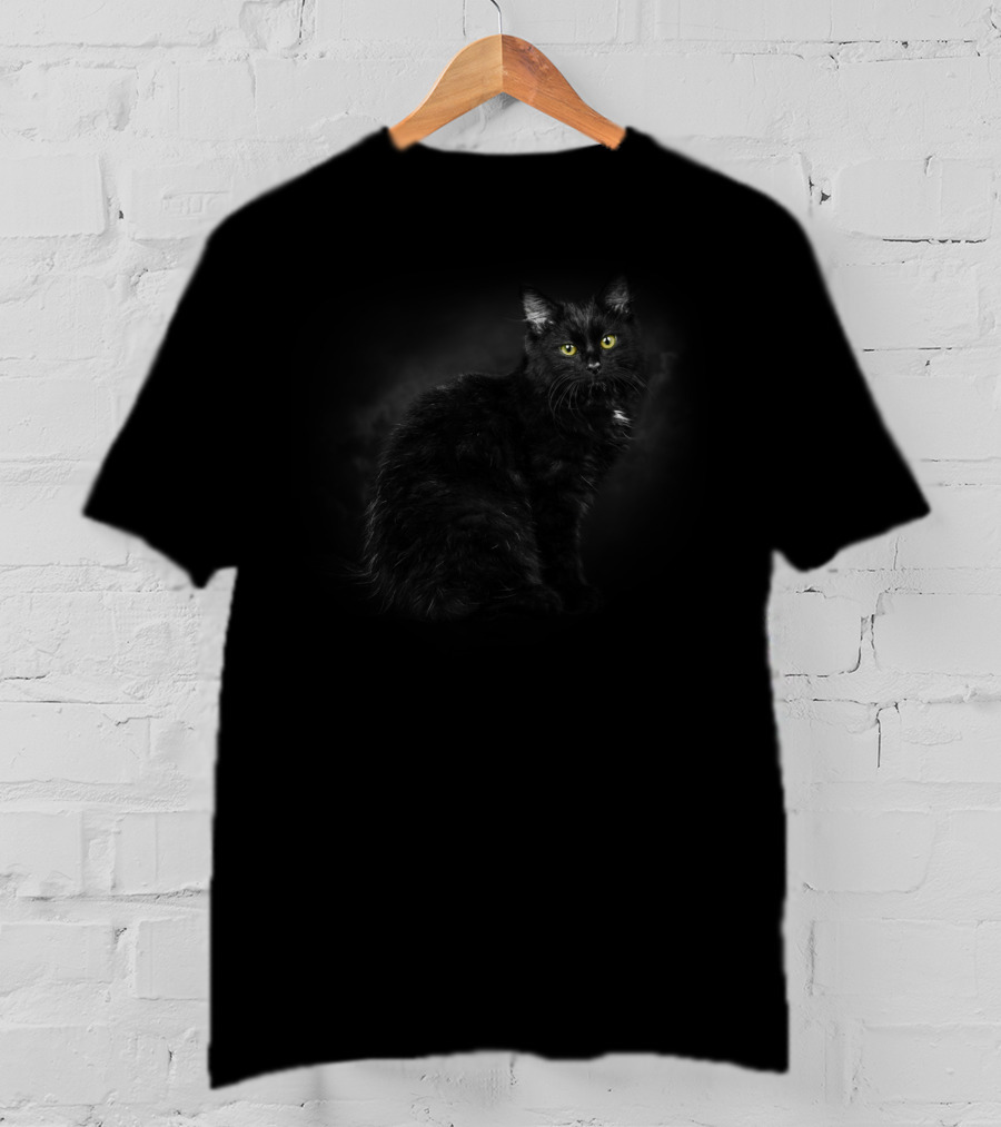 Blackcats Yellow Eyes Mystical Black Cat T-Shirt