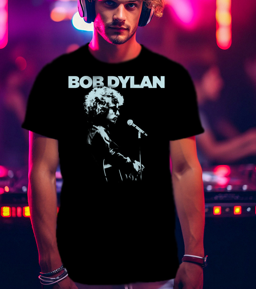 Bob Dylan Profile Microphone T-Shirt