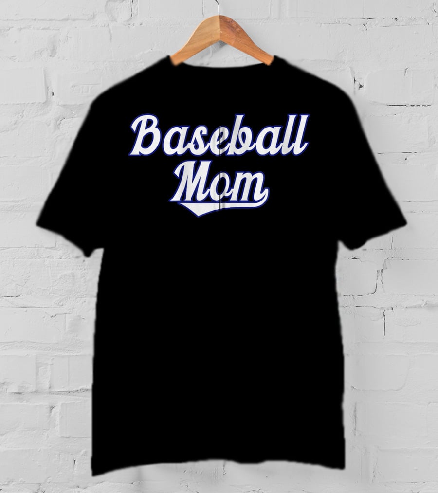 Classic Baseball Mom Swooping Text T-Shirt