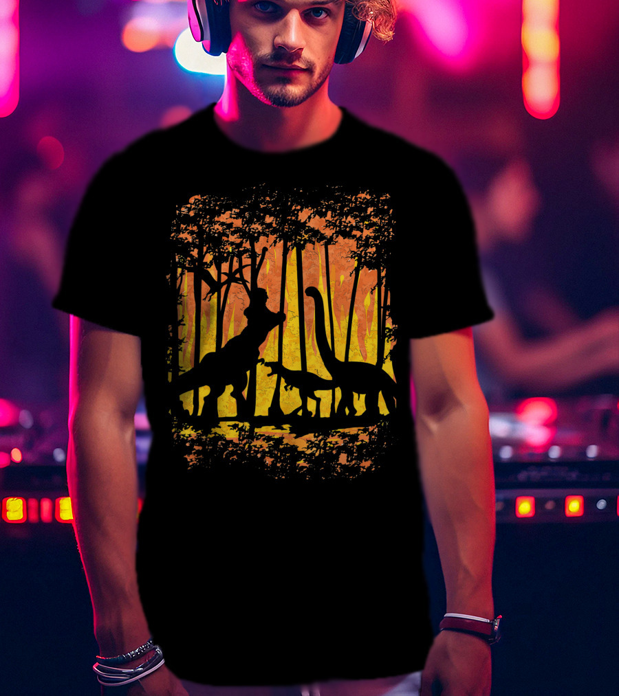 Dinosaurs Wildlife Dinos In Wild Forest T-Shirt