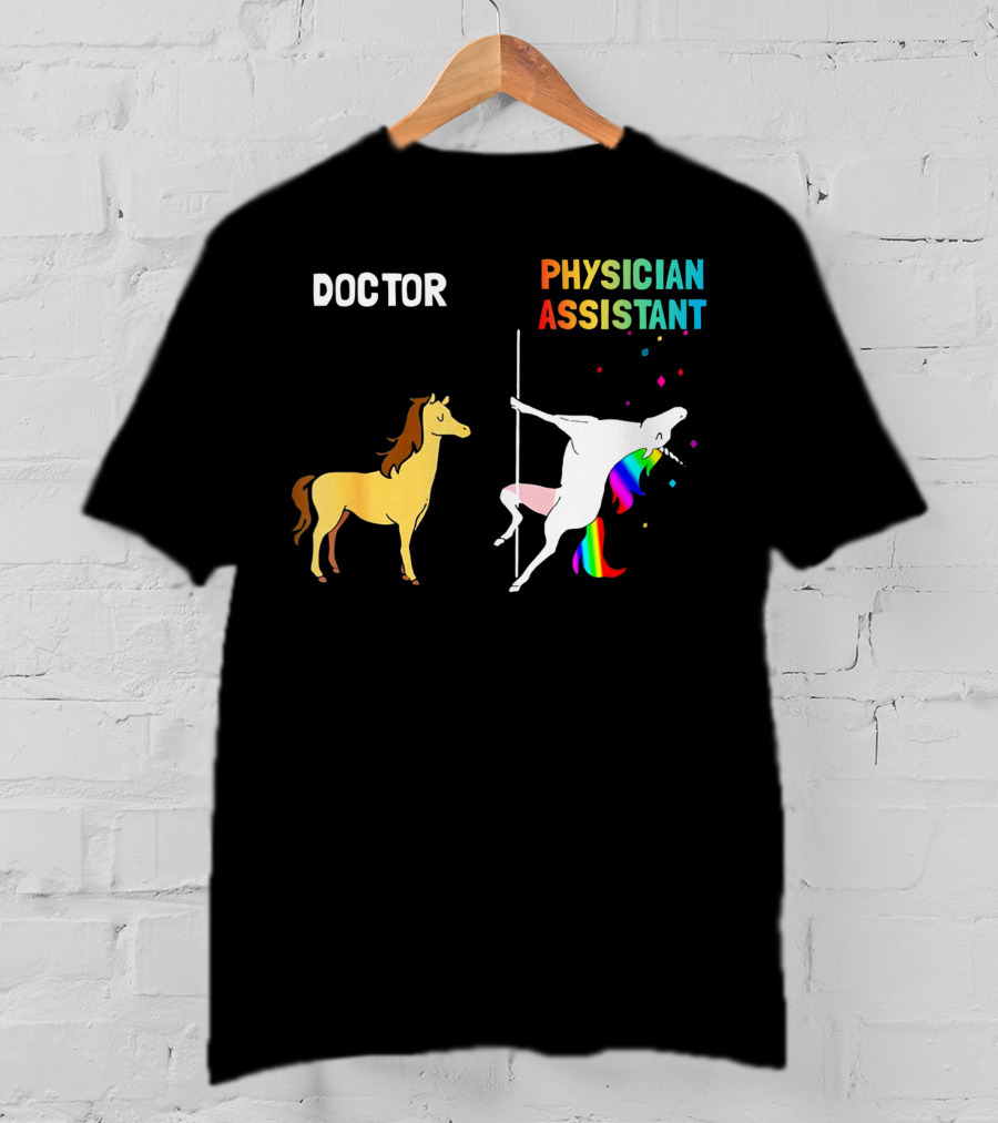 Doctor Unicorn Physician Assistant Rainbow Dance T-Shirt