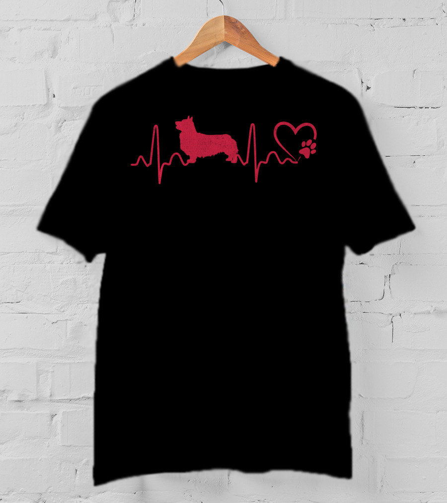 Dogs 365 Corgi Heartbeat Animal Rescue Lifeline T-Shirt