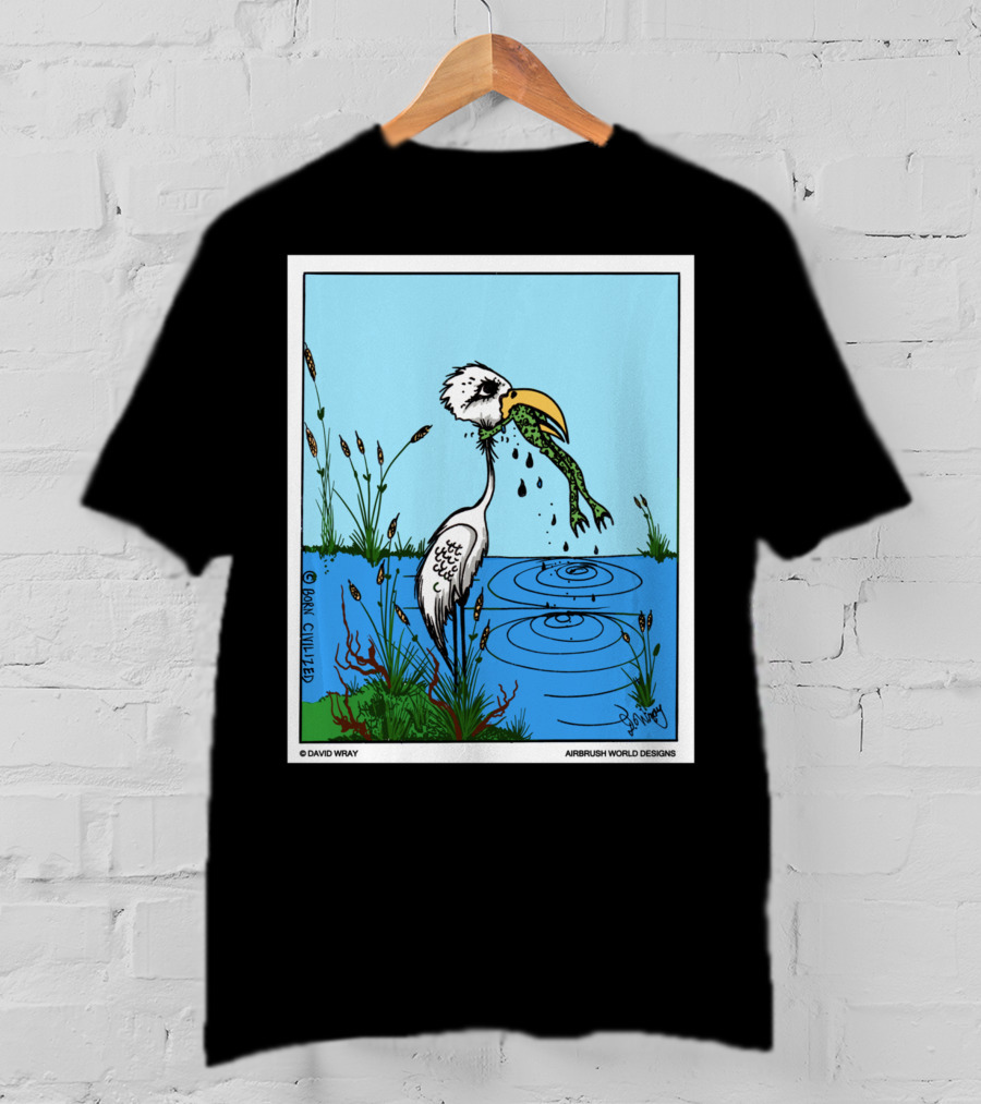 Dont Give Up Frog Bird Inspirational Cartoon By Airbrush World T-Shirt