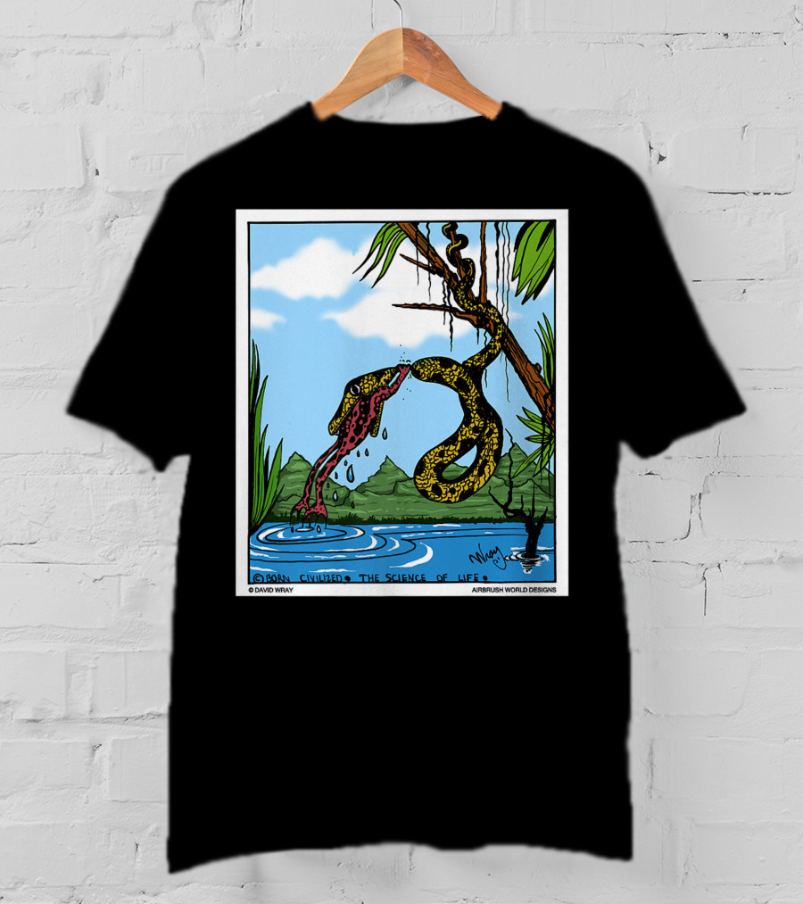 Born Civilized The Science Of Life Dont Give Up Frog Snake Reptile T-Shirt