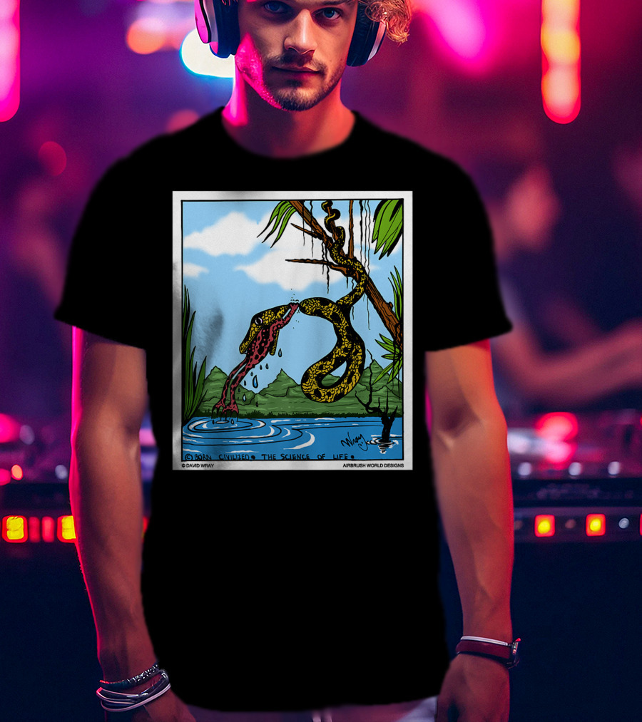 Born Civilized The Science Of Life Dont Give Up Frog Snake Reptile T-Shirt