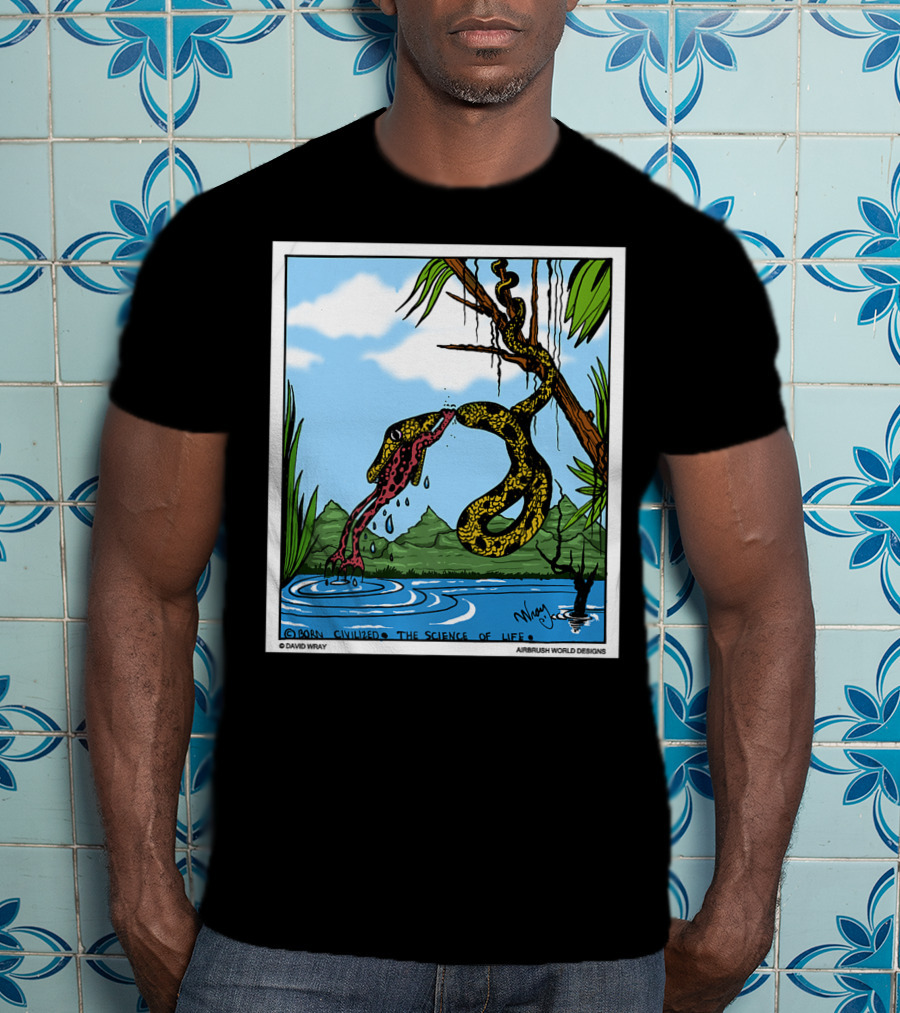 Born Civilized The Science Of Life Dont Give Up Frog Snake Reptile T-Shirt