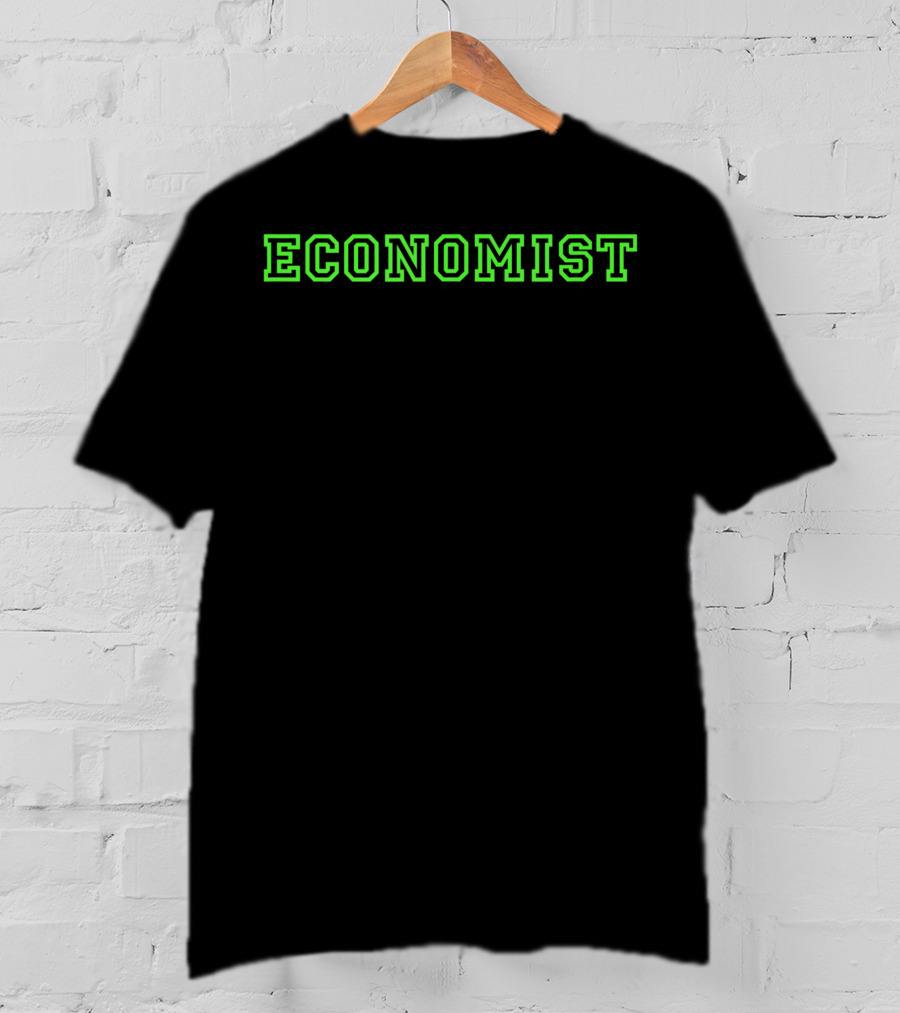 ECONOMIST Green Neon Block Lettering T-Shirt