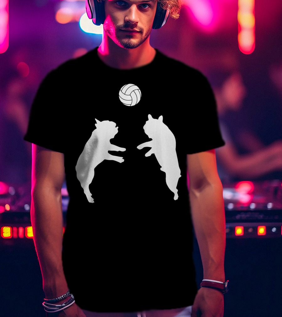 Frenchie Volleyball French Bulldog Playing Ball T-Shirt