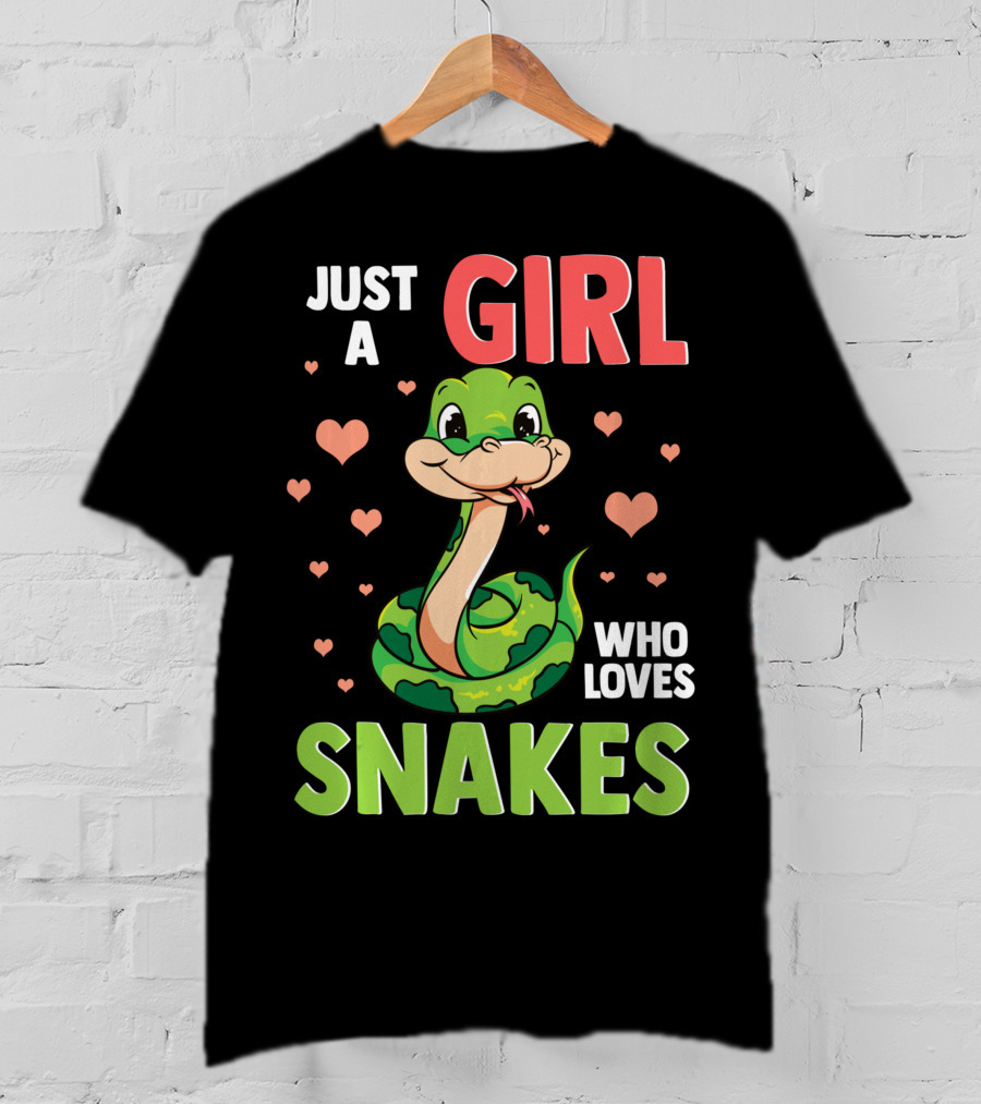 Just A Girl Who Loves Snakes Herpetology Pythons Snake T-Shirt
