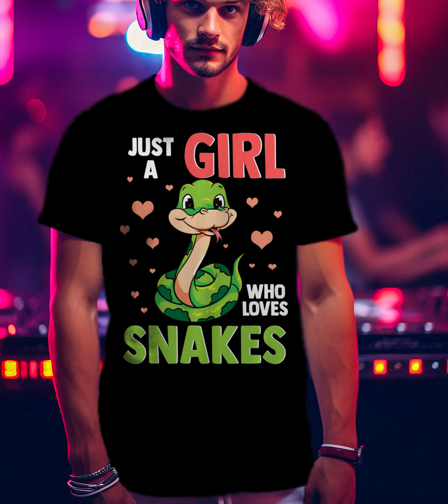 Just A Girl Who Loves Snakes Herpetology Pythons Snake T-Shirt