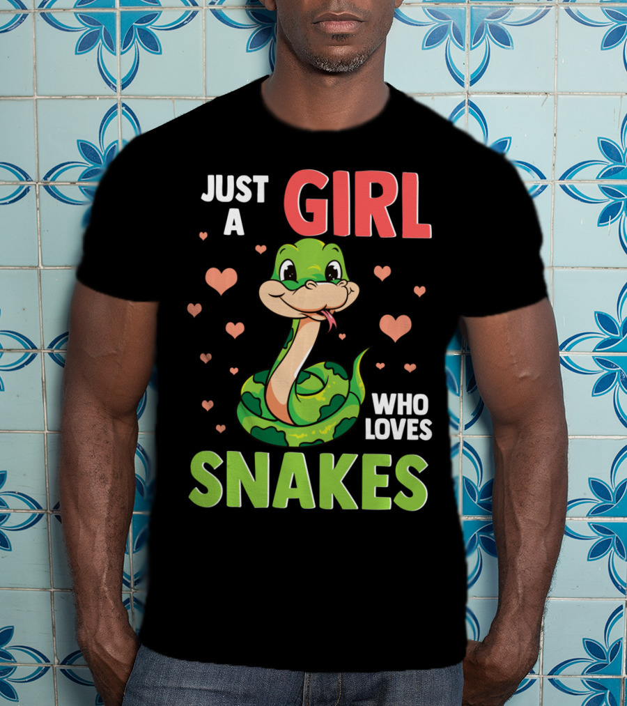 Just A Girl Who Loves Snakes Herpetology Pythons Snake T-Shirt