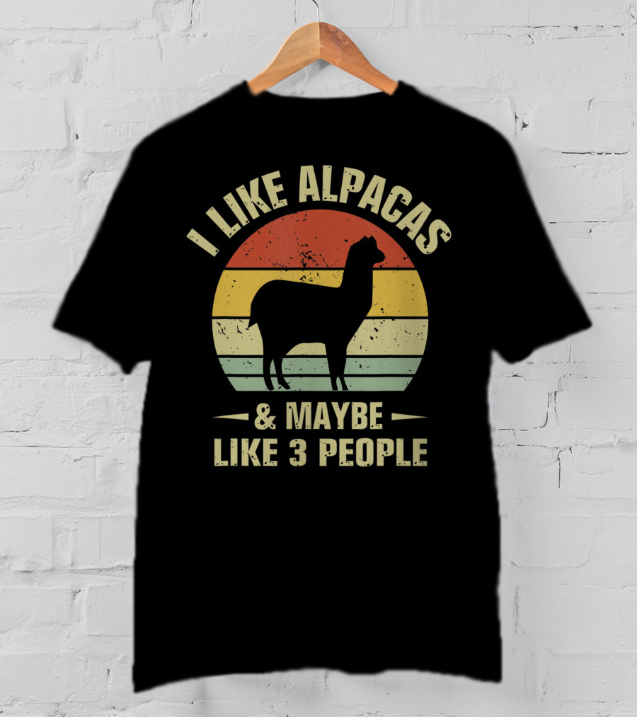 I Like Alpacas And Maybe Like 3 People Retro Alpaca Lover T-Shirt