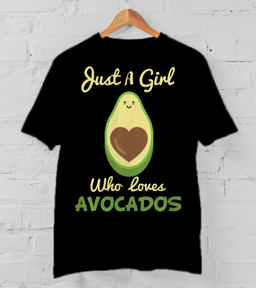Just A Girl Who Loves Avocados Cute Heart-Faced Avocado T-Shirt