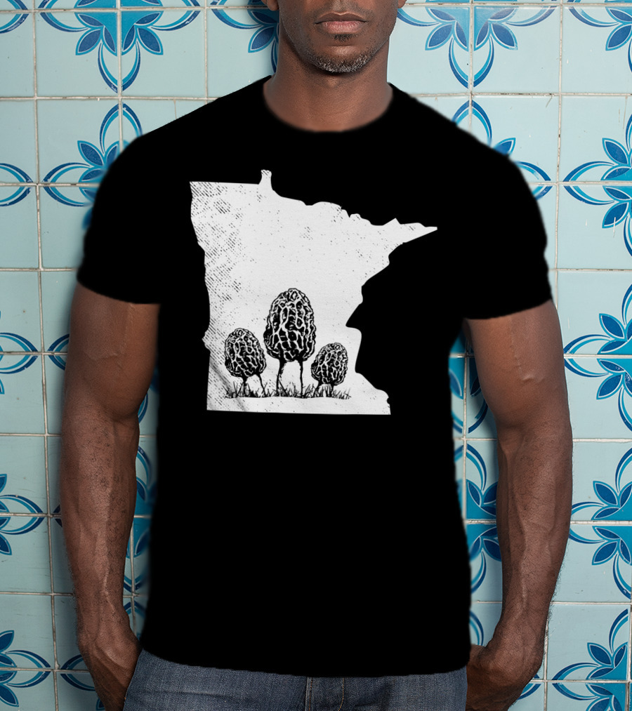 Minnesota Morel Mushroom Hunting Foraging Shrooming Hunter State Map T-Shirt