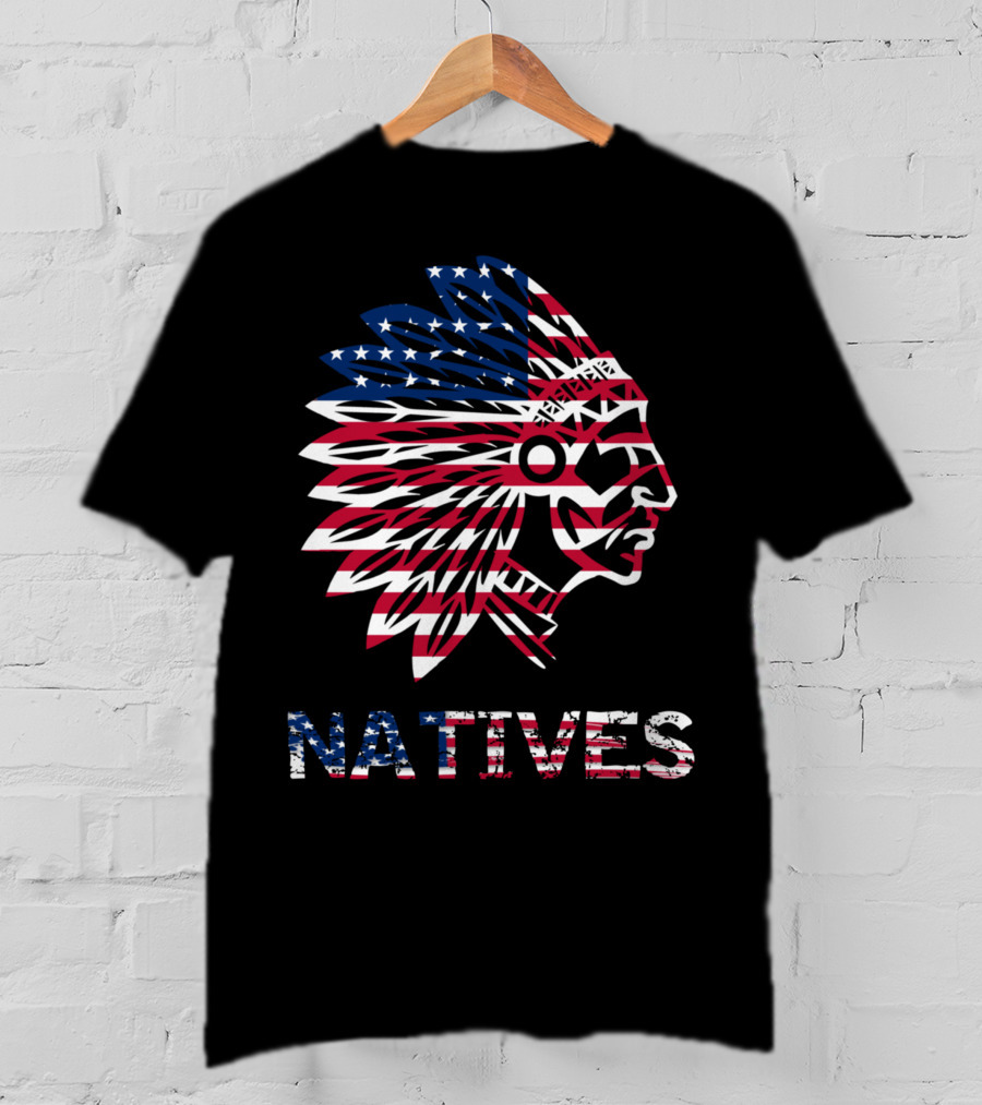 Native American Chief Natives USA Flag T-Shirt