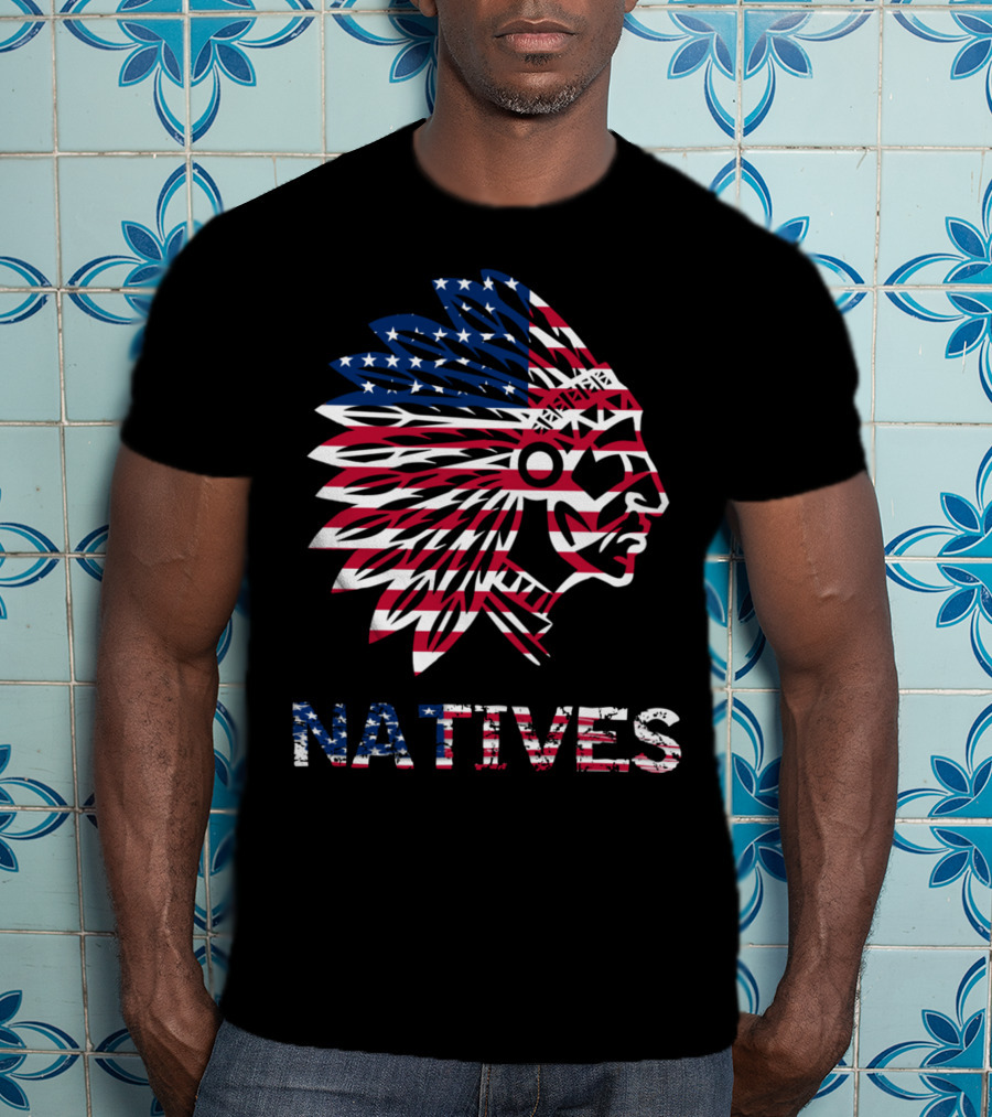 Native American Chief Natives USA Flag T-Shirt