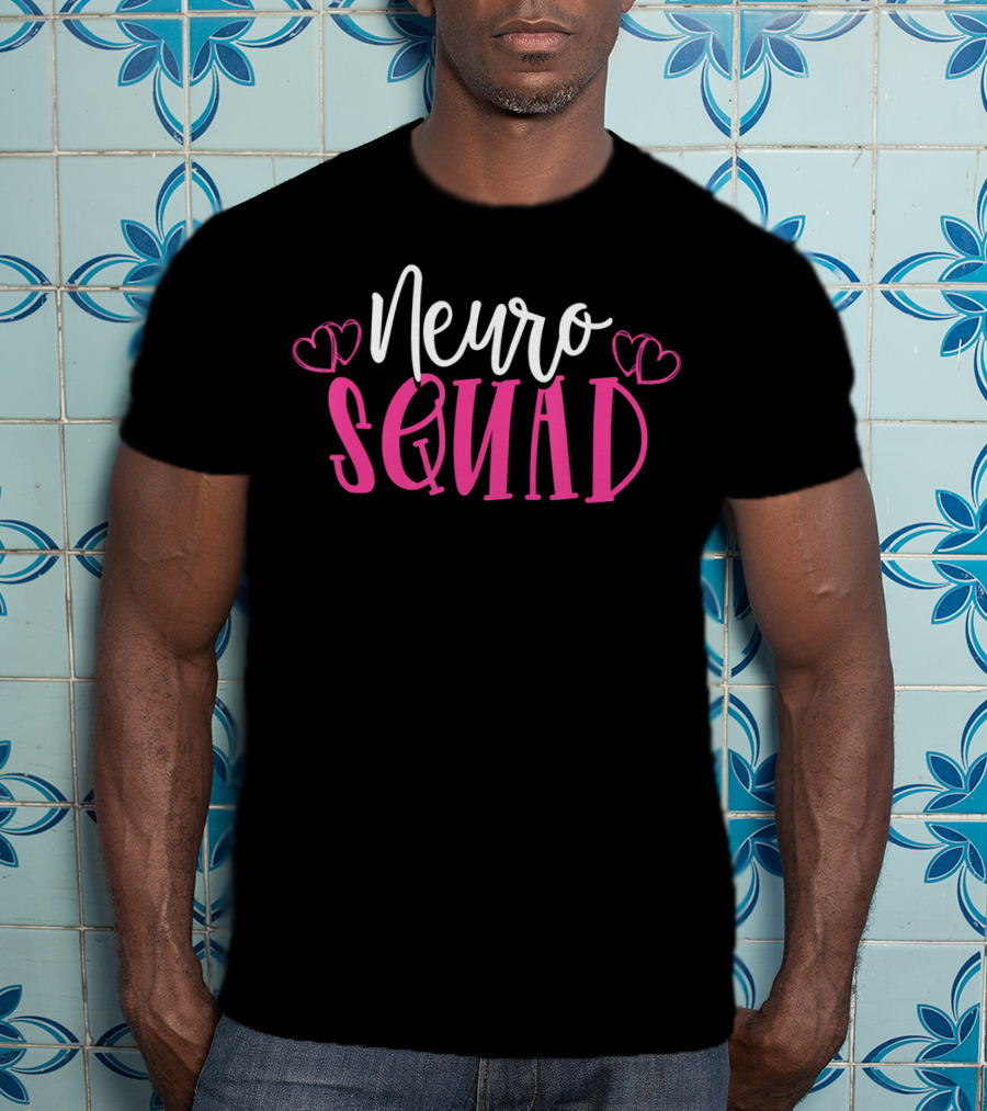 Neuro Squad Medical Neuroscience Neurology Nurse Neuro Tech Hearts T-Shirt