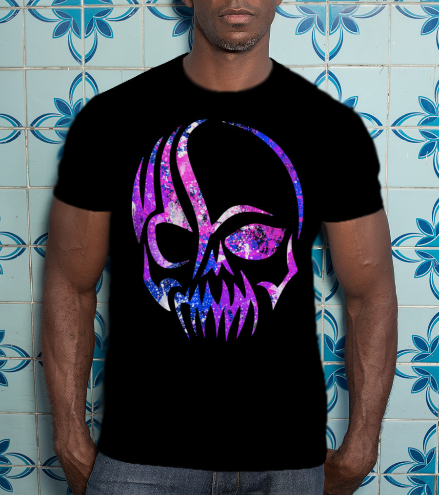 Purple Blue Skull Alien Aesthetic Video Games T-Shirt
