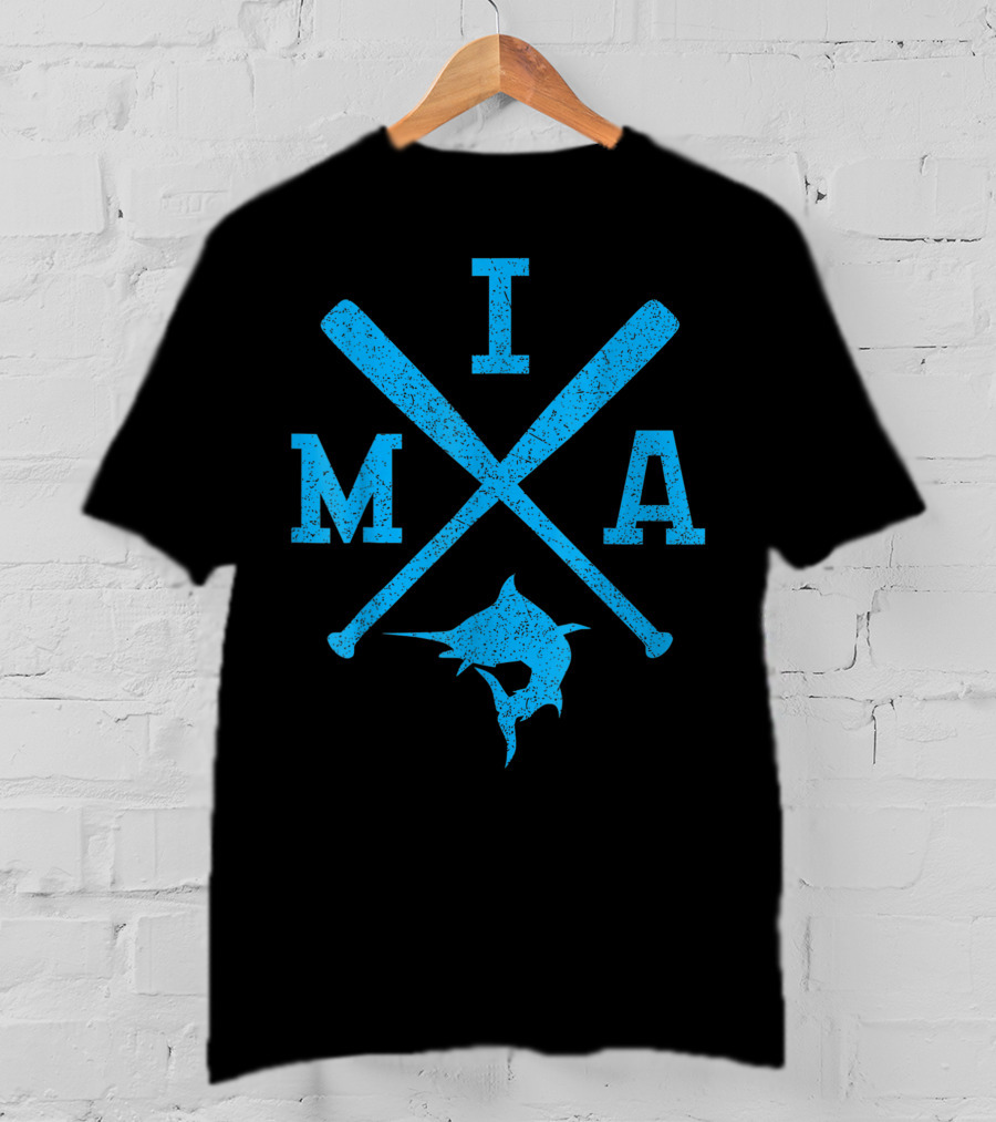 Retro Miami Baseball Bats Vintage Marlin MIA Fan T-Shirt