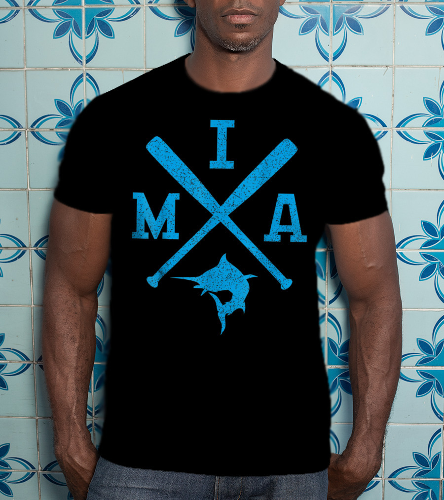 Retro Miami Baseball Bats Vintage Marlin MIA Fan T-Shirt