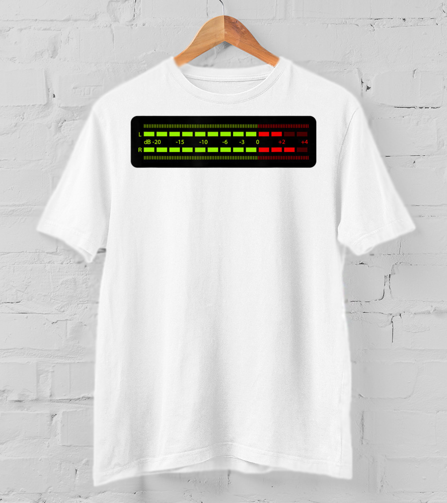 Retro Vu Meter DB Stereo Sound Engineer Music Lover T-Shirt