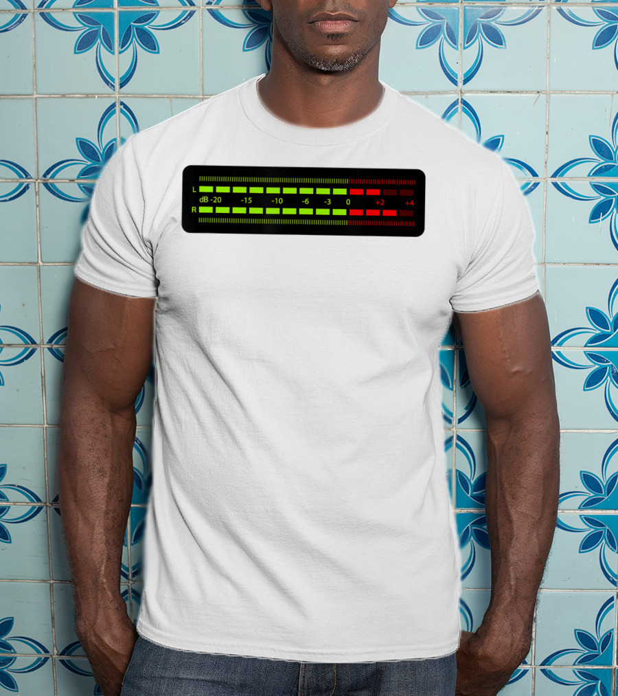 Retro Vu Meter DB Stereo Sound Engineer Music Lover T-Shirt