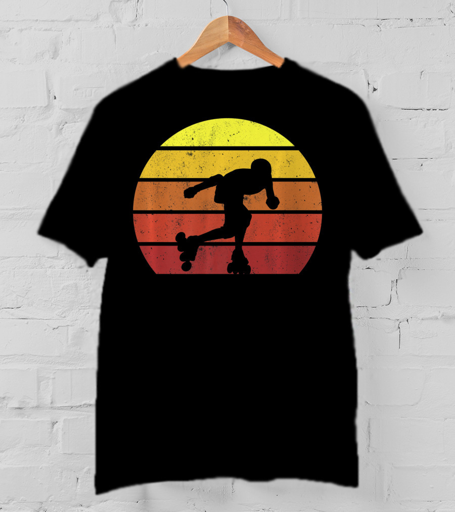 Retro Roller Skating Silhouette 70s 80s T-Shirt