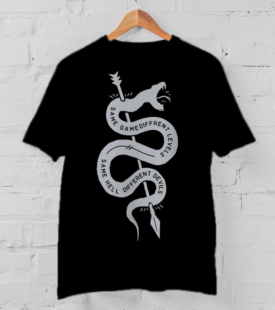 Same Game Different Levels Same Hell Different Devils Snake Arrow T-Shirt