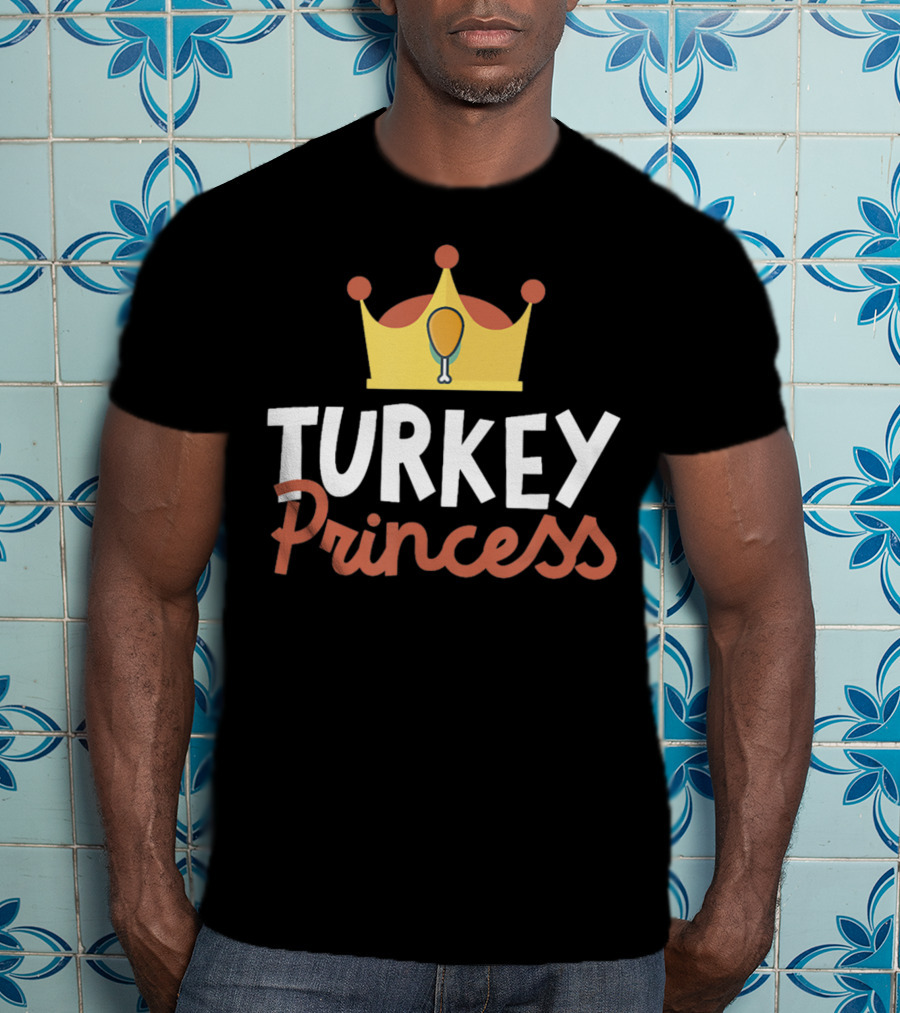 Turkey Princess Thanksgiving Crown T-Shirt