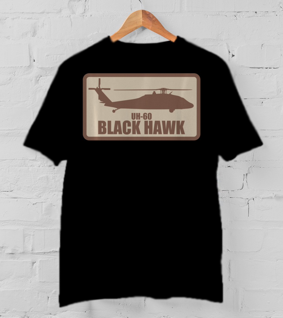 UH-60 Black Hawk Desert Subdued Patch Helicopter T-Shirt